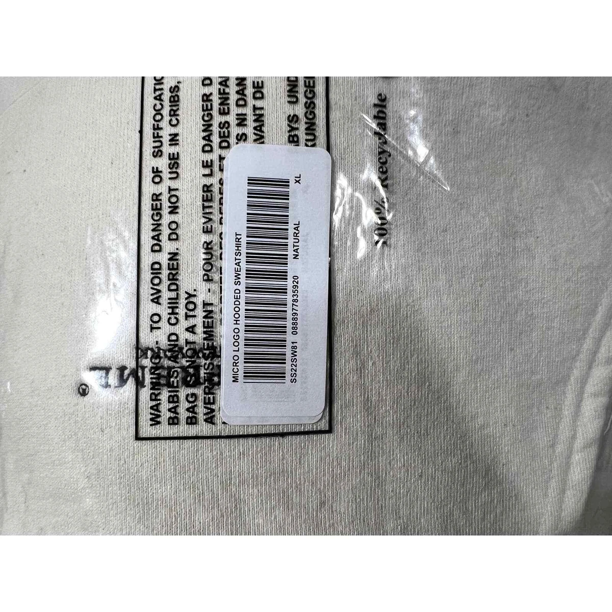 Supreme Micro Logo Hooded Sweatshirt | Natural | Size XL - SS22SW81 (SS22)