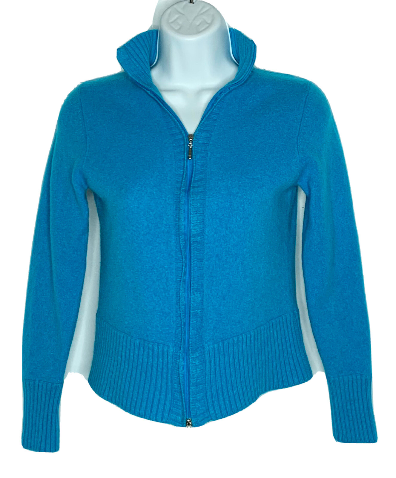 Valerie Stevens Sweater 2 Ply Cashmere Juniors Medium Crop 2 Way Full Zip |  eBay