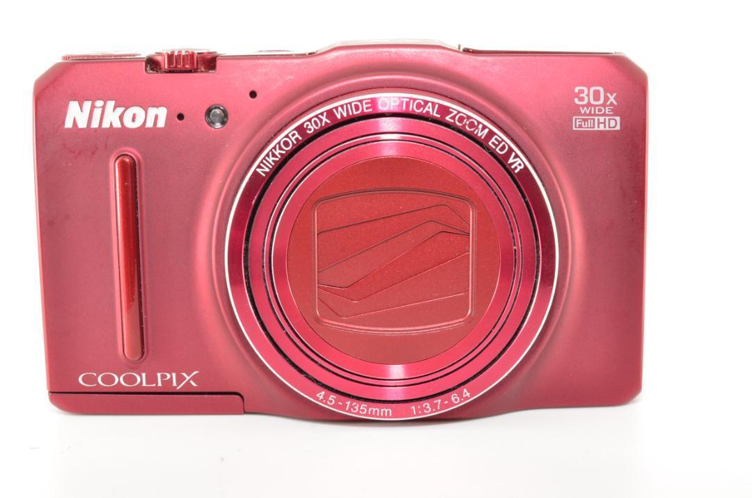 NIKON COOLPIX S9700 digital camera RED Tested and Works well w