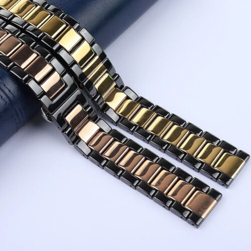 Metal Watch Band Bracelet Bely Ceramic Colorful Deployment Clasp Strap 18-22mm