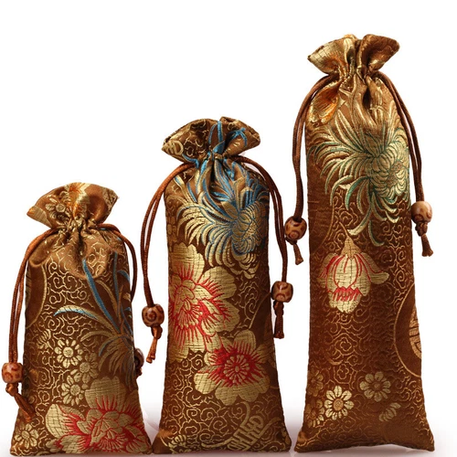 Brown Satin Drawstring Gift Bags Party Favor Present Jewelry Small Cloth Pouches