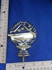 5" Tall - Pool Table, Balls and Cue Gold Plastic Trophy Topper/Plaque.
