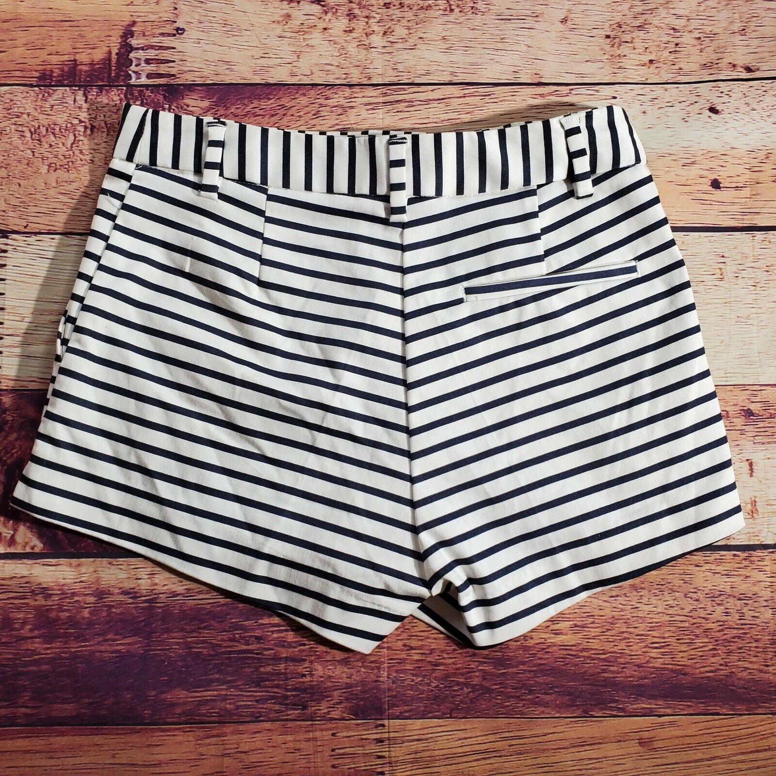 H&M Shorts Womens Size Navy Blue White Stripes Nautical High Rise NWT | eBay