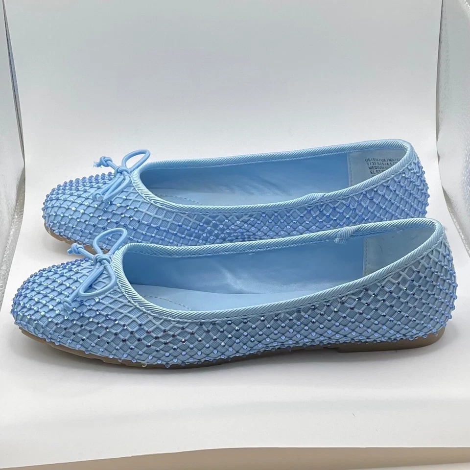 Ballet Kenneth Cole Reaction Elstree malla con joyas plano azul cielo talla 7M Foto 4 de 4