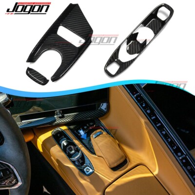 For Corvette C8 Stingray 2020-25 Real Carbon Transmission Console Gear Trim Kits