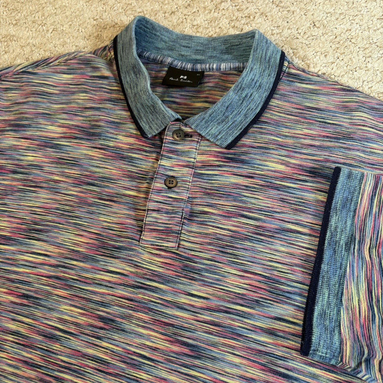 Camisa Polo PS Paul Smith Tinte Espacial Para Hombre Extra Grande Azul Inteligente Informal Diseñador