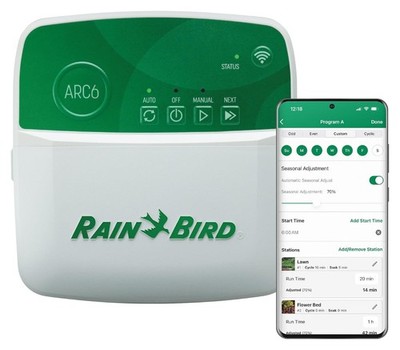 Rain Bird ARC6 6-Zones Indoor Smart Wi-Fi Irrigation Sprinkler Timer/Controller