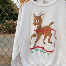 Vintage Rudolph the Red Nosed Reindeer Crewneck Sweatshirt Size Large Christmas