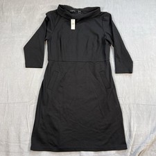 Talbots Black Sheath Dress Mock Neck Women’s 10P NWT $149 Elegant Classic