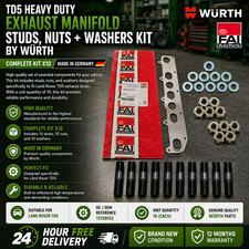 TD5 HEAVY DUTY MANIFOLD STUDS, EXHAUST MANIFOLD, NUTS & WASHERS KIT X10 - WURTH