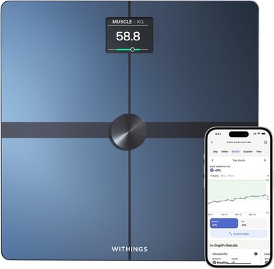 Withings Body Smart schwarze digitale Personenwaage mit Körperzusammensetzungsanalyse