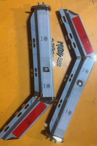 Used Stainless Steel 1 1/2" Bolt Mudflap Hangers Angled Semi Truck Spring Loaded