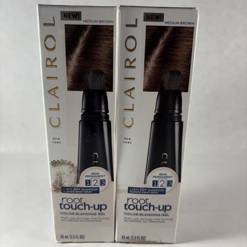 Lot of 2 Clairol Root Touch-up Color Blending Gel Medium Brown Semi Permanent