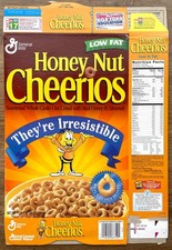 Honey Nut Cheerios Empty Cereal Box 1999 - "They  re Irresistible"