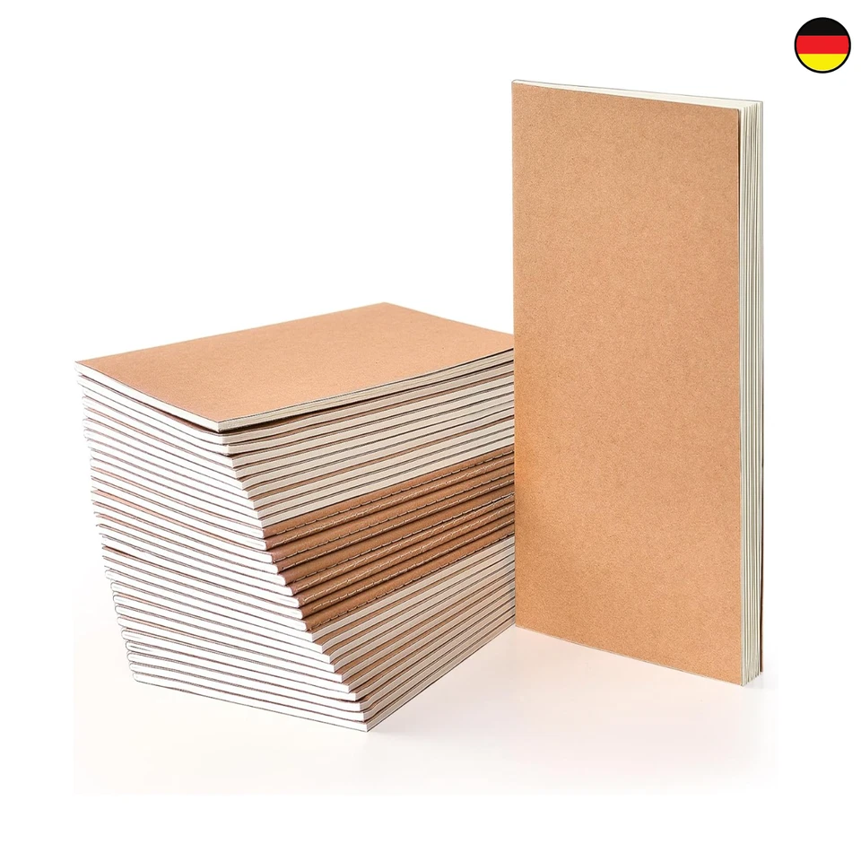 Notizbuch Kraftpapier A5 Blanko Seiten 30er Pack VEESUN
