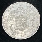 1869 Hungary 1 Forint Silver Coin Great Condition Low Mintage