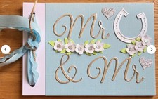 1 Handmade A6 Mini Scrapbook Mr & Mr Wedding Memory Book Keepsake SALE