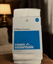 2-Pack Reversible Woven Square Throw Pillow Covers Ivory Jacquard 16"x16"