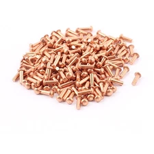 200 Pcs 5/64" x 15/64" Round Head Copper Solid Rivets Fastener