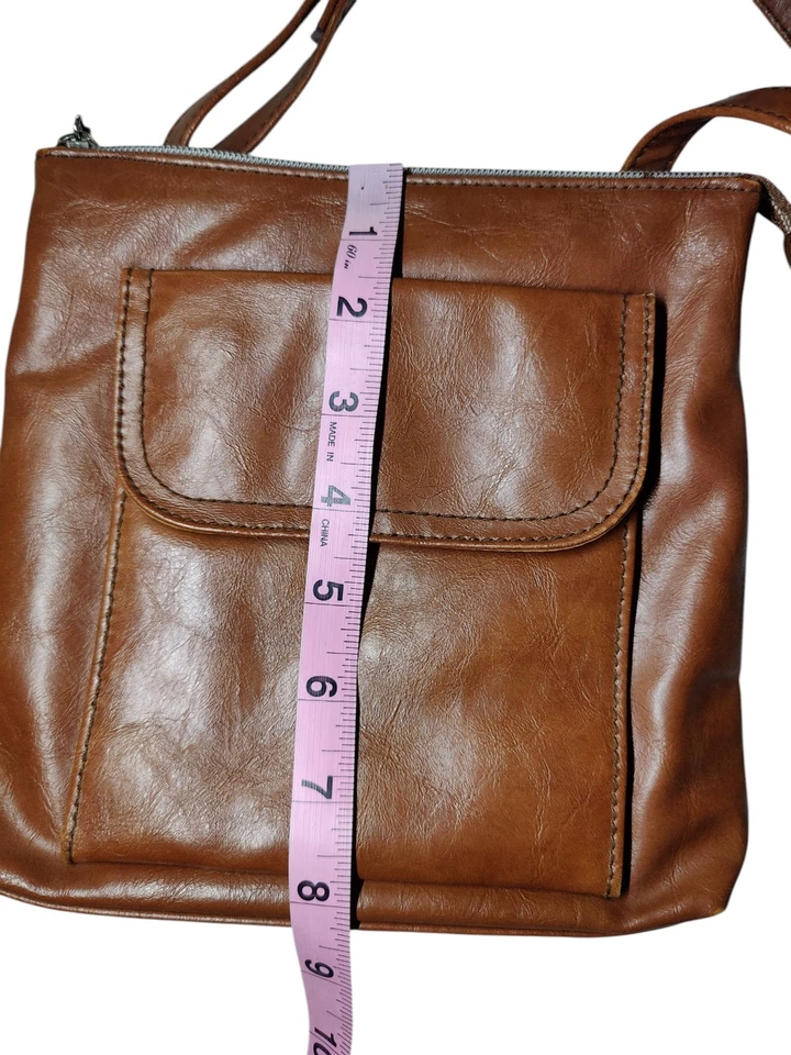 Relic By Fossil Faux Leather Brown Small Square Crossbody Bag NWOT - Image 3 of 4