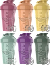 -6 PACK- 20 OZ Protein Shaker Bottles for Protein Mixes, Shaker Cups for Prot...