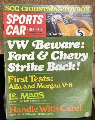 SPORTS CAR GRAPHIC DEC 1968  VW Chevy Ford Alfa Morgan Le Mans Can-Am