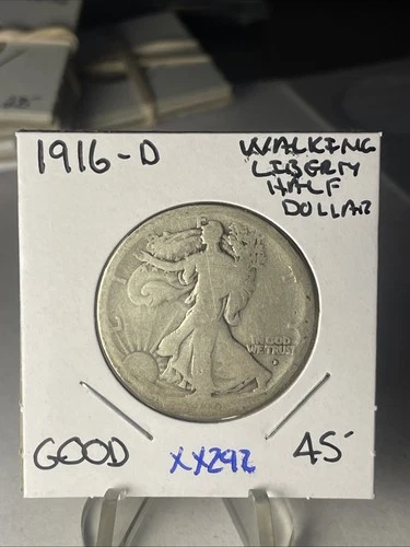 KEY DATE 1916 D WALKING LIBERTY HALF DOLLAR IN GOOD CONDITION  XX292