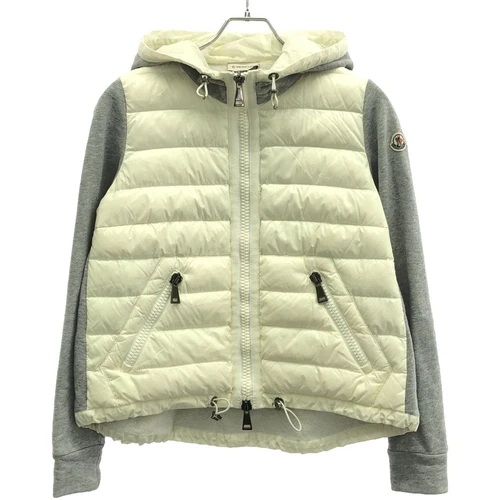 Moncler MAGLIA CARDIGAN PIUMINO FELPA CON CAPPUCCIO B20938496000 BIANCO GRIGIO XS Usato0