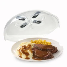 HomeCraft 12-inch Microwave Shield Plate Cover with Magnets Splatter Guard Tool