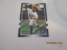 MARK MATHIAS BREWERS 2021 TOPPS SERIES 2 BLUE PARALLEL ROOKIE CARD #421. rookie card picture