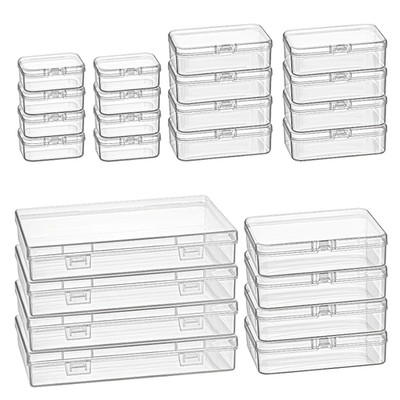 Plastikboxen Set 24 Stück Verschiedene Größen Rechteckig Mini Speicherbox