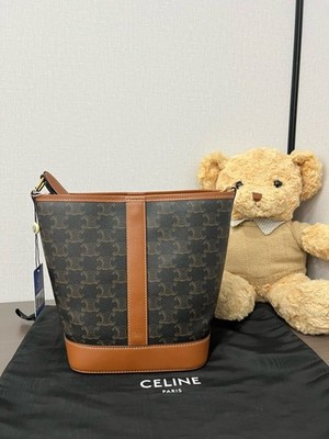 CELINE Women's PM Monogram Canvas Bucket Shoulder Bag