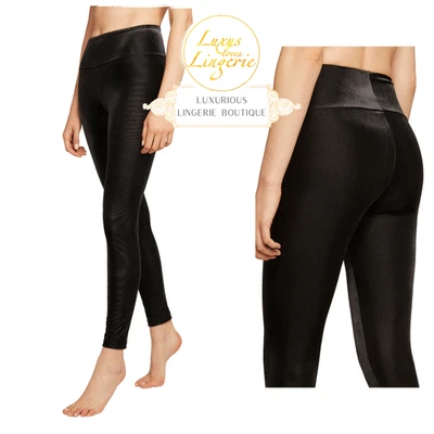 Leggings Esmeralda Par Wolford XS Noir Brillant Pantalon Avec Éclat - Photo 1/3