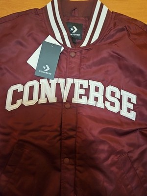 Converse Varsity Graphic Bomber Style Varsity Zip &Snap Jacket M