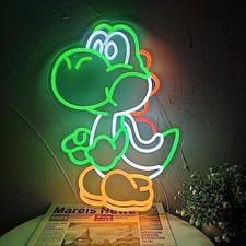 Anime Neon Sign Dinosaurs Neon Sign Dimmable LED Neon Lights for Standing Yoshi
