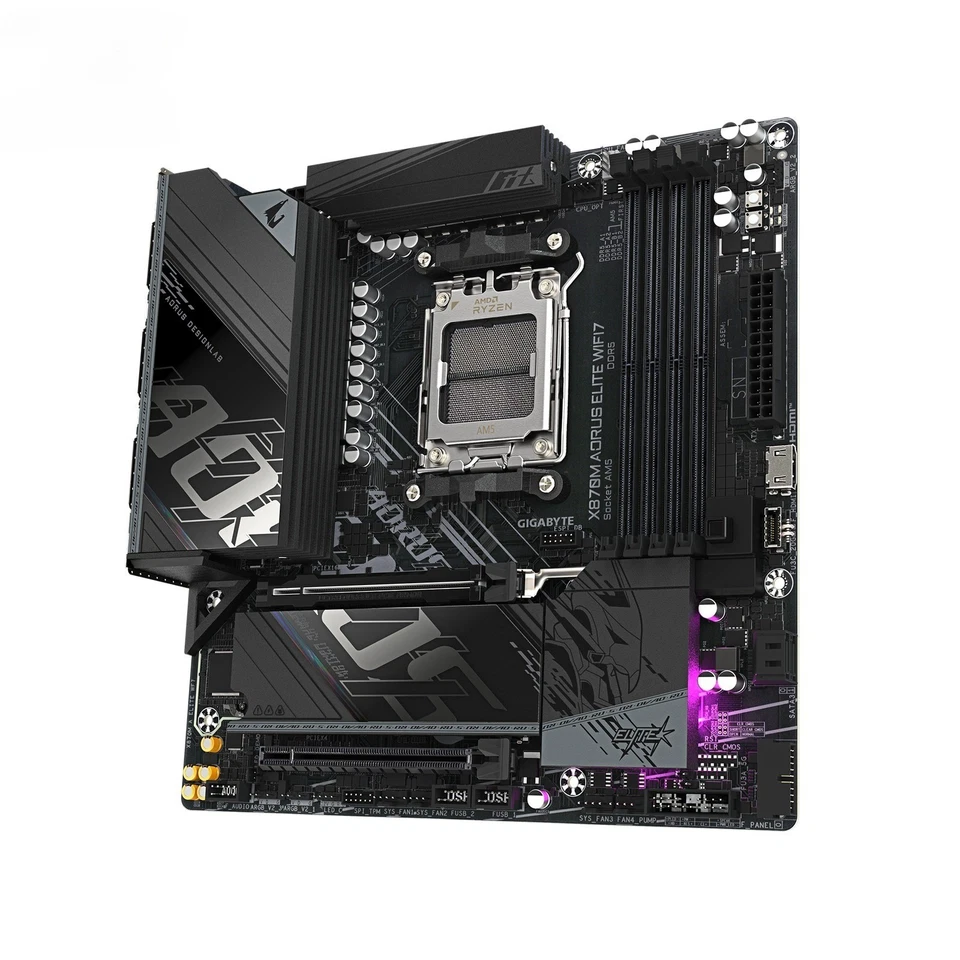 GIGABYTE X870M AORUS ELITE WIFI7 AM5 DDR5 Motherboard view 3
