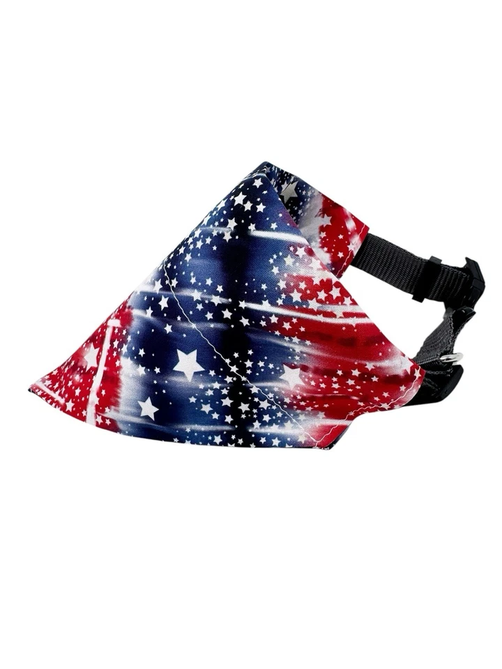 4th Of July Patriotic Dog Bandana Over The Collar Blue Red White Personalized - Imagem 2 de 4