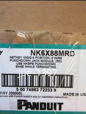 Panduit NetKey NK6X88MRD Cat6a Keystone Jack Red Module (Qty 10) Free shipping