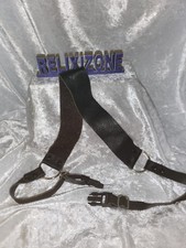 Vintage Black Leather Camera Strap   Adjustable with Metal Rings  Quick-Release