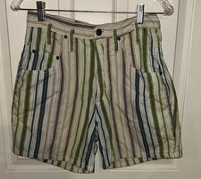 Vintage 90s Espirit Cotton Stripe Casual Shorts Sz 3/4