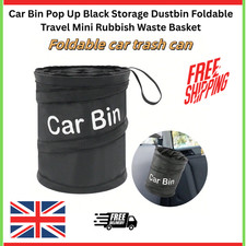 Car Bin Pop Up Black Storage Dustbin Foldable Travel Mini Rubbish Waste Basket