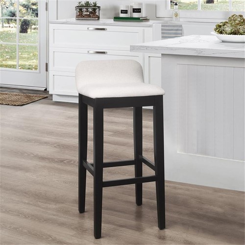 Home Square Bar Height Stool in Black - Set of 2 - Picture 4 of 11