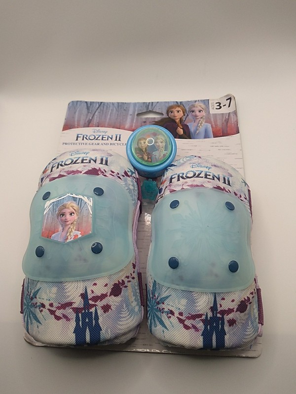 Disney Frozen II Protective Gear and Bicycle Bell Knee Elbow Pads Small Ages 3-7