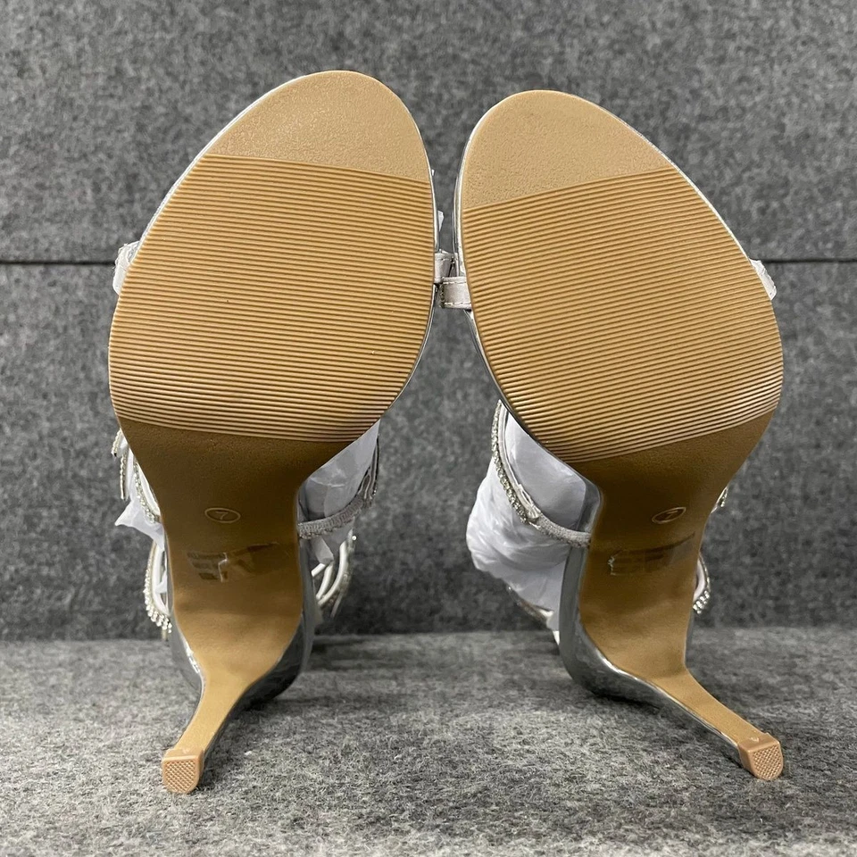 Tacones de aguja WILD DIVA estrás para mujer talla US 7 plateados Foto 2 de 4