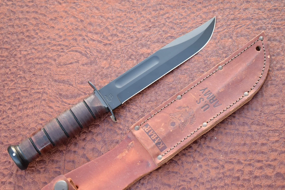 CUCHILLO DE COMBATE MILITAR KABAR HECHO EN ESTADOS UNIDOS GOMA NEGRA USMC EJÉRCITO DE ESTADOS UNIDOS (27095) Foto 4 de 4