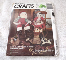 McCall's Plush Santa Mrs. Claus Elf Doll Sewing Pattern P251 From 1990