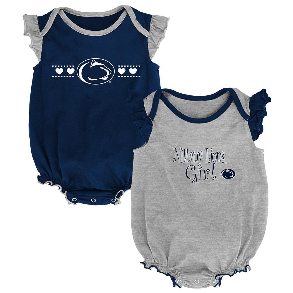 Penn State University Creeper 2 Pack Homecoming Bodysuit Set