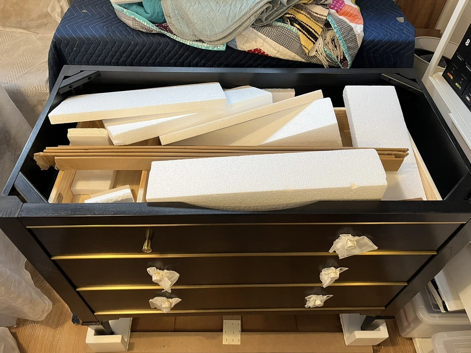 Fairmont Designs 1539-V42 Charlottesville con tocador de latón 42” vintage negro Foto 4 de 4