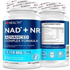 NAD Supplement for Anti-Aging Energy Focus  Nicotinamide Riboside,60 ct