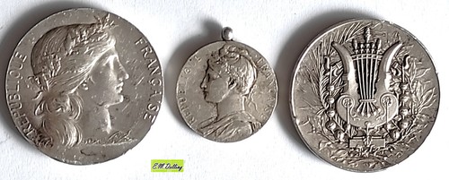 3 x französiche Silbermedaillen